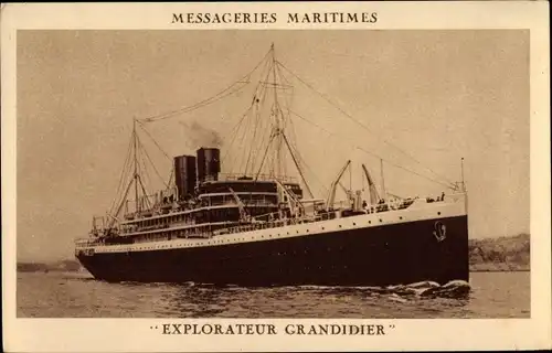 Ak MM Dampfer Explorateur Grandidier, Messageries Maritimes