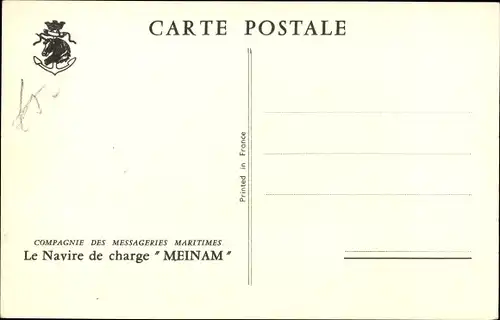 Ak MM Dampfer Meinam, Messageries Maritimes