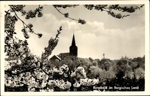 Ak Burscheid in Nordrhein Westfalen, Baumblüte, Kirche