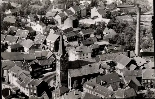 Ak Burscheid in Nordrhein Westfalen, Ev. Kirche, Fliegeraufnahme