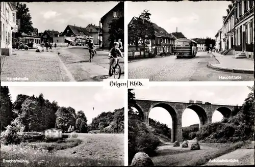 Ak Hilgen Burscheid im Rheinisch Bergischen Kreis, Hauptstraße, Bruchermühle, Autobahnbrücke