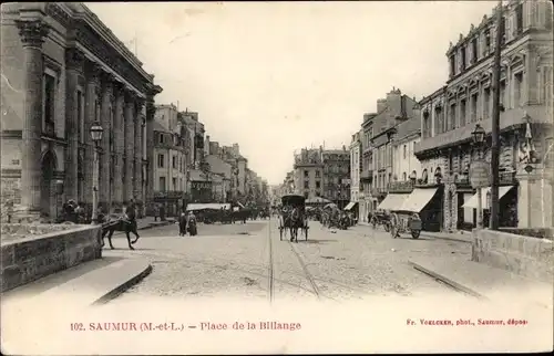 Ak Saumur Maine et Loire, Place de la Billange