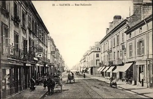 Ak Saumur Maine et Loire, Rue Nationale