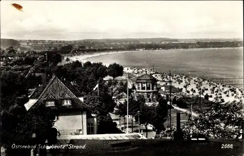 Ak Scharbeutz in Ostholstein, Strand, Panorama