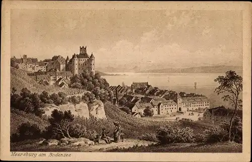 Künstler Ak Emminger, E., Meersburg am Bodensee, Ort um 1840