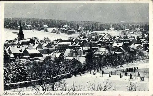 Ak Braunlage im Oberharz, Winterpanorama, Achtermann