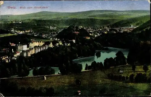 Ak Greiz im Vogtland, Panorama vom Hirschstein