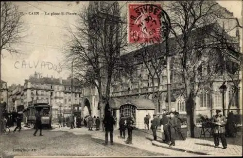 Ak Caen Calvados, La Place Saint Pierre