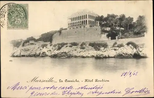 Ak Marseille Bouches du Rhône, La Corniche, Hotel Roubion