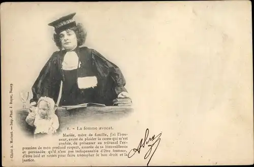 Ak La femme avocat, Marie, mere de famille, j'ai l'honneur...