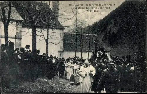 Ak Couvent de la Grande Chartreuse, Expulsion des Peres Chartreux