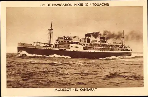 Ak Paquebot El Kantara, Compagnie de Navigation Mixte, Compagnie Touache