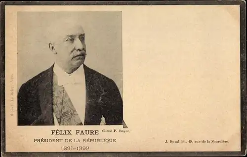 Ak Felix Faure, President de la Republique, Portrait