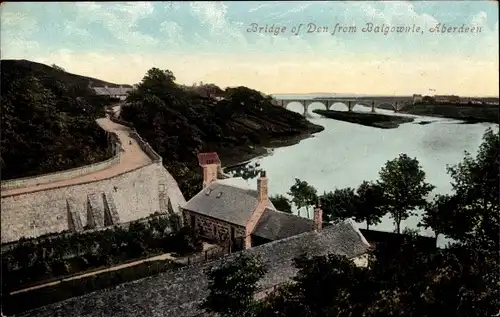 Ak Aberdeen Schottland, Bridge of Don from Balgownie