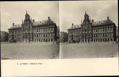 Stereo Ak Antwerpen Anvers Flandern, Hotel de Ville