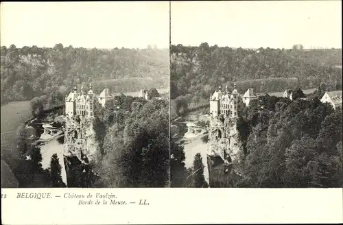 Stereo Ak Dinant Wallonien Namur, Chateau de Vaulzin, Bords de la Meuse