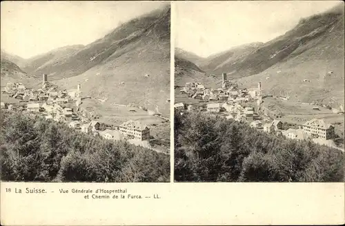 Stereo Ak Hospental Kanton Uri, Vue générale, Chemin de la Furca