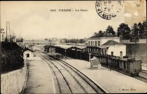 Ak Tassin la Demi Lune Rhone, La Gare