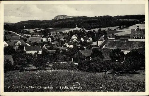 Ak Cunnersdorf Hohnstein Sächsische Schweiz, Panorama