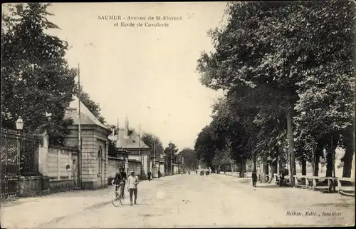 Ak Saumur Maine et Loire, Avenue de Saint Florent, Ecole de Cavalerie