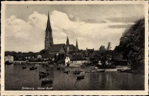 Ak Schleswig in Schleswig Holstein, Holmer Bucht, Kirche