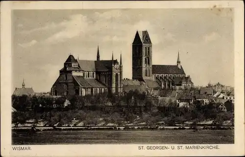 Ak Hansestadt Wismar, St. Georgen- und St. Marienkirche