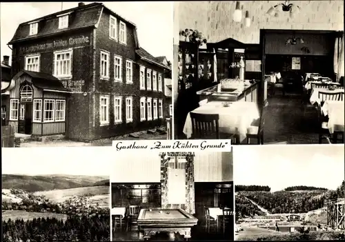 Ak Altenfeld Großbreitenbach in Thüringen, Gasthaus Zum kühlen Grunde, Innenansicht