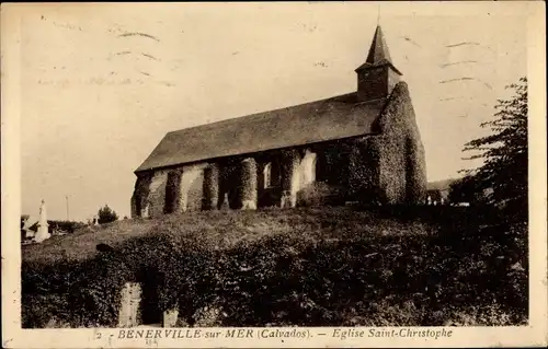 Ak Benerville Calvados, Eglise Saint Christoph