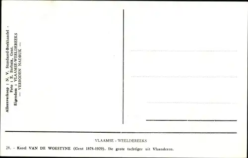 Ak Flämischer Dichter Karel van de Woestyne, Portrait