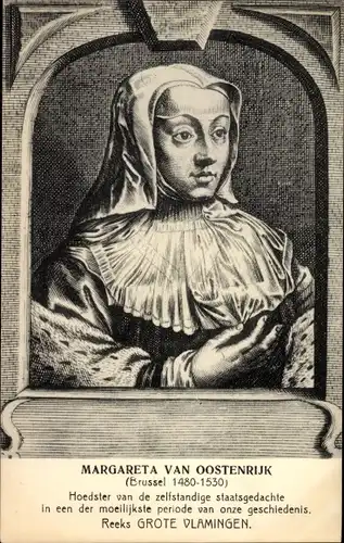Künstler Ak Margarete van Oostenrijk, Margarete von Österreich, Statthalterin, Fürstin von Asturien