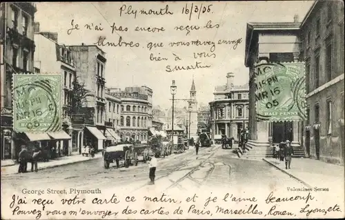Ak Plymouth Devon England, George Street