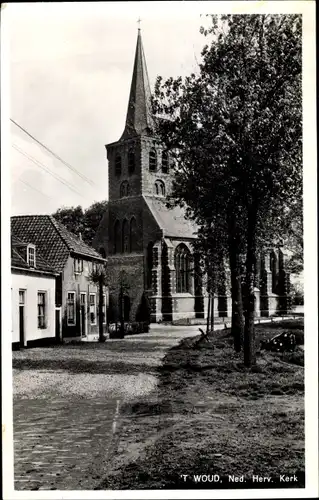 Ak 't Woud Gelderland, Ned. Herv. Kerk