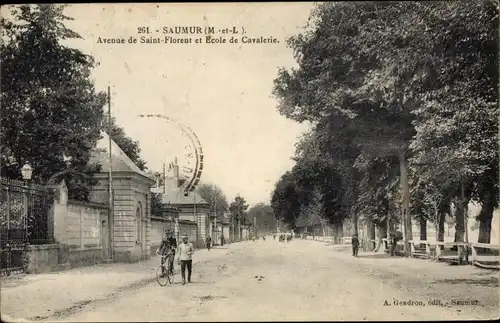 Ak Saumur Maine et Loire, Avenue de Saint Florent, Ecole de Cavalerie