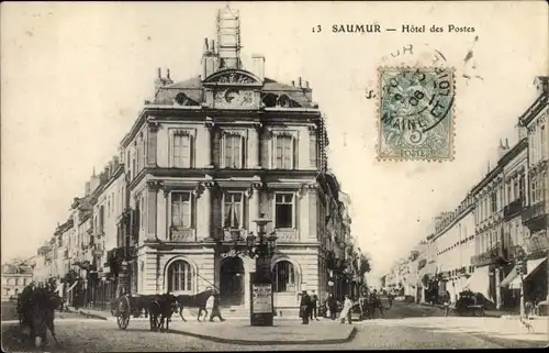 Ak Saumur Maine et Loire, Hotel des Postes