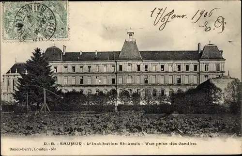 Ak Saumur Maine et Loire, Institution Saint Louis, vue prise des Jardins