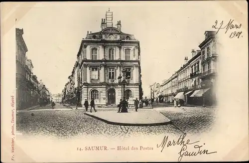 Ak Saumur Maine et Loire, Hotel des Postes, Rue d'Orleans