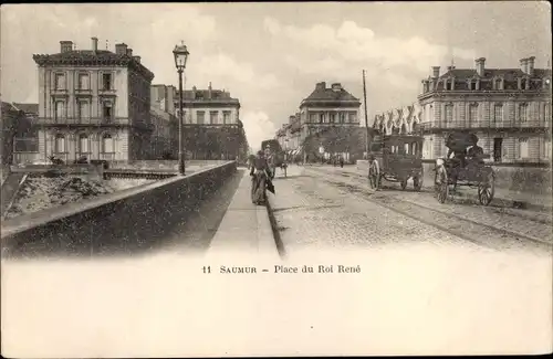 Ak Saumur Maine et Loire, Place du Roi René