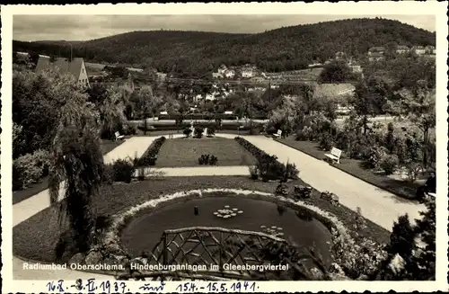 Ak Oberschlema Bad Schlema im Erzgebirge, Hindenburganlagen im Gleesbergviertel