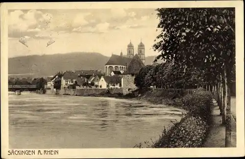 Ak Bad Säckingen am Hochrhein, Blick auf den Ort
