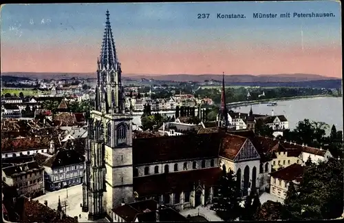 Ak Konstanz am Bodensee, Münster mit Petershausen