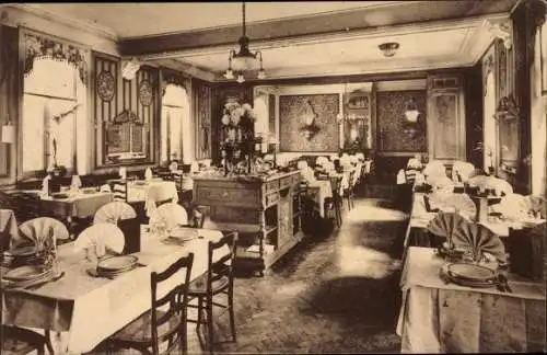 Ak Bonsecours Seine Maritime, Hotel du Grand Logis, Interieur