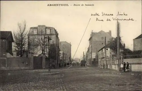 Ak Argenteuil Val d'Oise, Route de Sannois