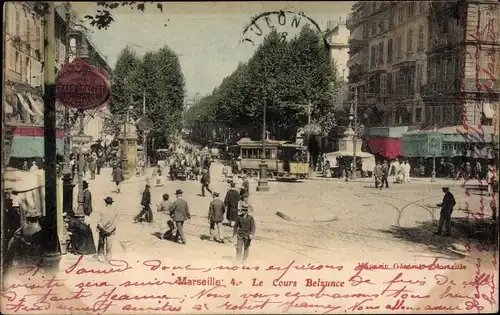 Ak Marseille Bouches du Rhône, Cours Belzunce