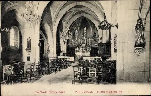 Ak Jussac Cantal, Interieur de l'Eglise