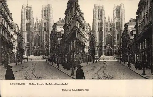 Stereo Ak Bruxelles Brüssel, Eglise Sainte Gudule