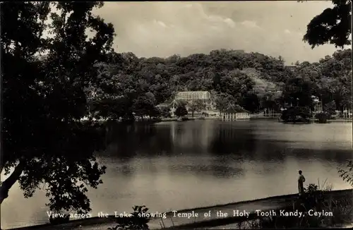 Ak Kandy Sri Lanka Ceylon, View across the Lake showing Temple of the Holy Tooth