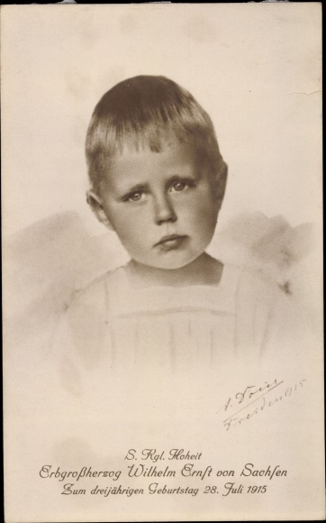 Künstler Ak Erbgroßherzog Karl August Wilhelm Ernst von Sachsen Weimar