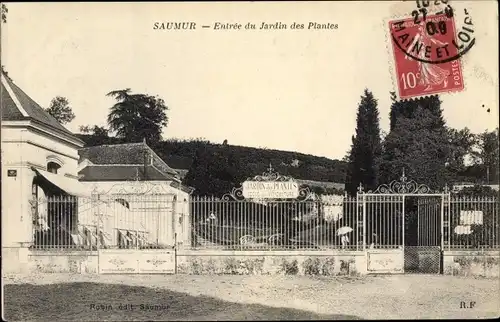 Ak Saumur Maine et Loire, Entrée du Jardin des Plantes