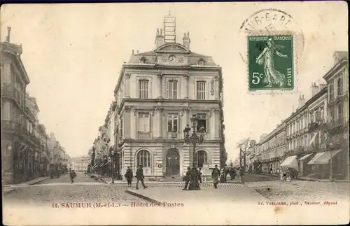 Ak Saumur Maine et Loire, Hotel des Postes