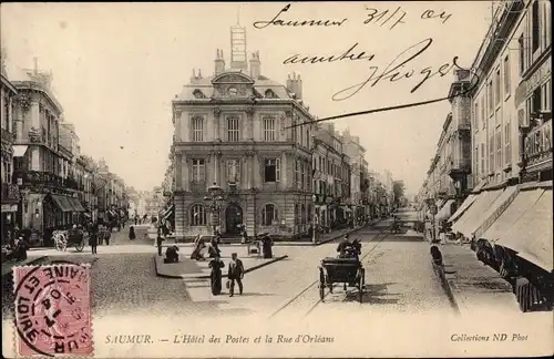 Ak Saumur Maine et Loire, Hotel des Postes, Rue d'Orleans